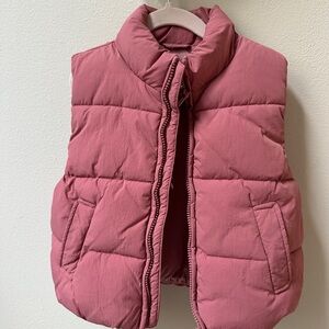 Zara Dusty Rose Puffer Sleeveless Vest Size 2-3 Years
